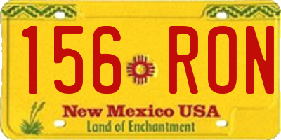 NM license plate 156RON