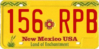NM license plate 156RPB
