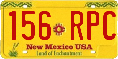 NM license plate 156RPC