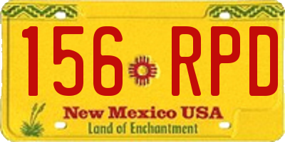 NM license plate 156RPD