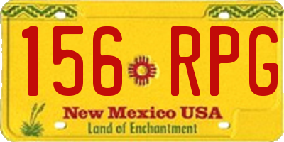 NM license plate 156RPG