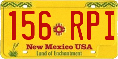 NM license plate 156RPI