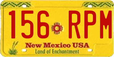 NM license plate 156RPM