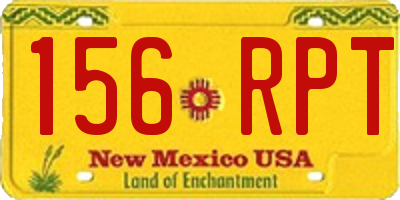 NM license plate 156RPT