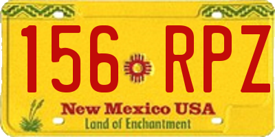 NM license plate 156RPZ
