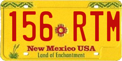 NM license plate 156RTM