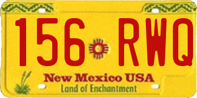 NM license plate 156RWQ