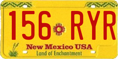 NM license plate 156RYR