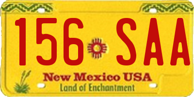NM license plate 156SAA