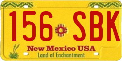 NM license plate 156SBK