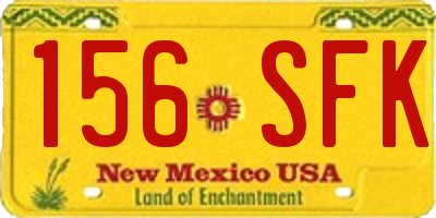 NM license plate 156SFK