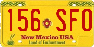 NM license plate 156SFO