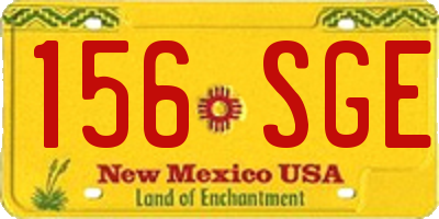 NM license plate 156SGE