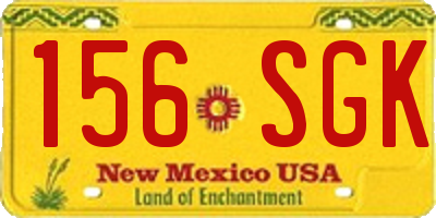 NM license plate 156SGK