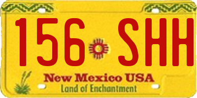 NM license plate 156SHH