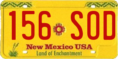 NM license plate 156SOD