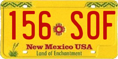 NM license plate 156SOF