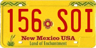 NM license plate 156SOI