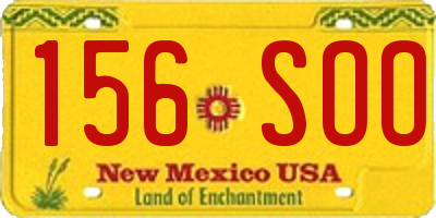 NM license plate 156SOO