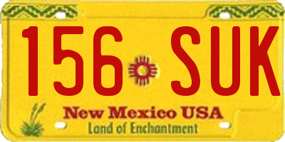 NM license plate 156SUK
