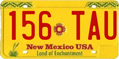 NM license plate 156TAU