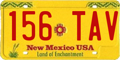 NM license plate 156TAV