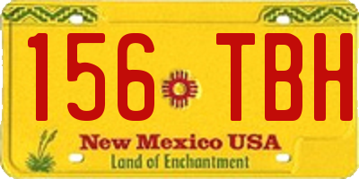 NM license plate 156TBH