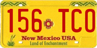 NM license plate 156TCO