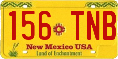 NM license plate 156TNB