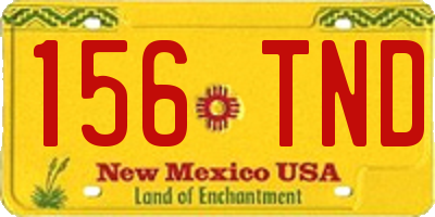 NM license plate 156TND