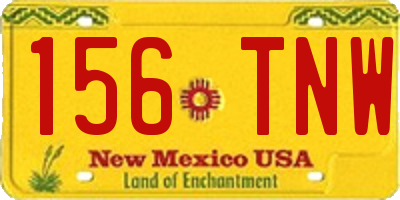 NM license plate 156TNW