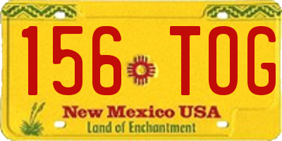 NM license plate 156TOG
