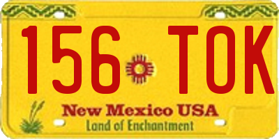 NM license plate 156TOK