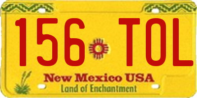 NM license plate 156TOL