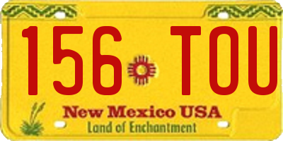 NM license plate 156TOU