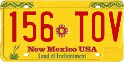 NM license plate 156TOV