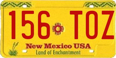 NM license plate 156TOZ