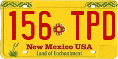 NM license plate 156TPD