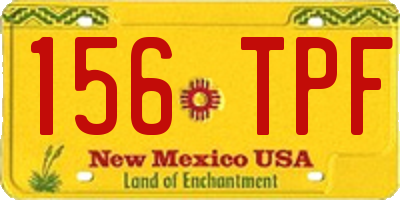 NM license plate 156TPF