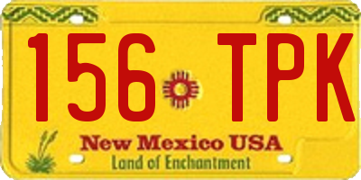 NM license plate 156TPK