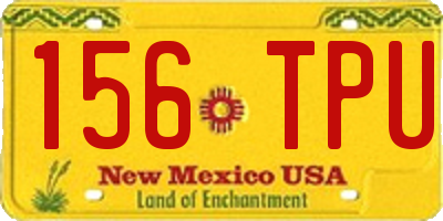 NM license plate 156TPU