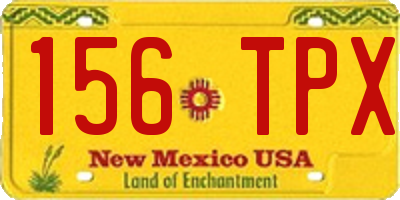 NM license plate 156TPX