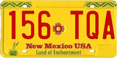 NM license plate 156TQA