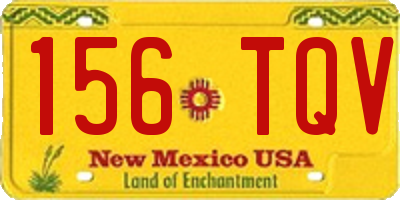 NM license plate 156TQV