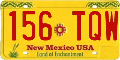NM license plate 156TQW