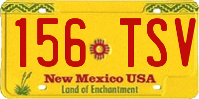 NM license plate 156TSV