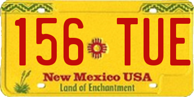 NM license plate 156TUE
