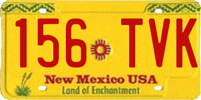 NM license plate 156TVK