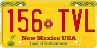 NM license plate 156TVL