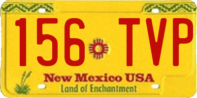 NM license plate 156TVP